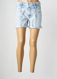 Short fermeture zippée sous rabat boutonné taille haute bleu STREET ONE femme