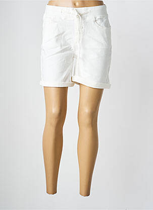 Bermuda taille élastique taille normale blanc GEISHA femme