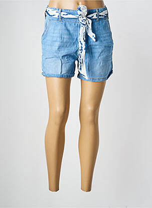 Short tissage denim taille à pinces bleu LE TEMPS DES CERISES fille