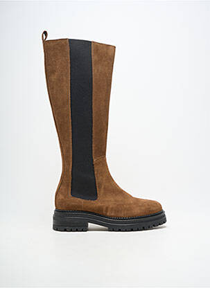 Bottes bout rond talon plat jusqu'à 3cm marron IMPACT femme