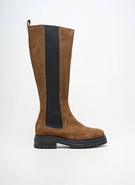 Bottes bout rond talon plat jusqu'à 3cm marron IMPACT femme