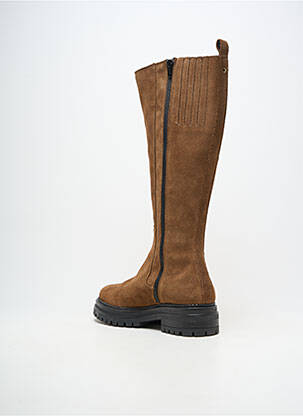Bottes bout rond talon plat jusqu'à 3cm marron IMPACT femme