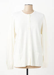 Gilet manches longues fermeture boutonnée sur le devant blanc ELLEMME femme