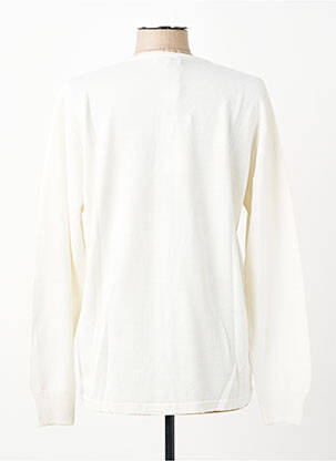 Gilet manches longues col rond blanc ELLEMME femme