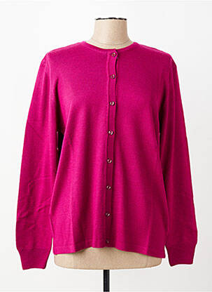 Gilet manches longues fermeture boutonnée sur le devant violet ELLEMME femme