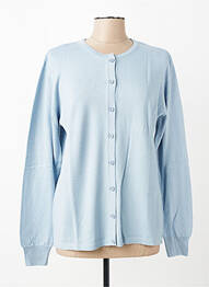 Gilet manches longues fermeture boutonnée sur le devant bleu ELLEMME femme