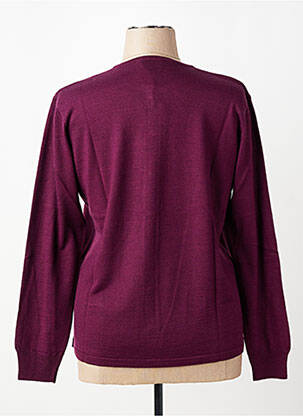 Gilet manches longues fermeture boutonnée sur le devant violet ELLEMME femme