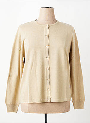 Gilet manches longues fermeture boutonnée sur le devant beige ELLEMME femme