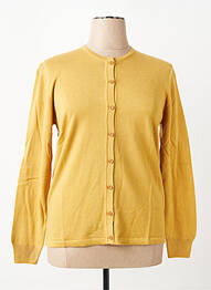 Gilet manches longues fermeture boutonnée sur le devant jaune ELLEMME femme