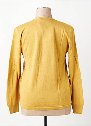 Gilet manches longues fermeture boutonnée sur le devant jaune ELLEMME femme