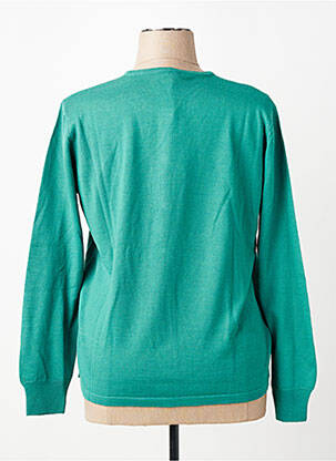 Gilet manches longues fermeture boutonnée sur le devant vert ELLEMME femme