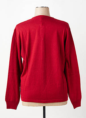 Gilet manches longues fermeture boutonnée sur le devant rouge ELLEMME femme