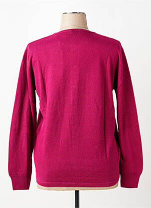 Gilet manches longues fermeture boutonnée sur le devant rose ELLEMME femme