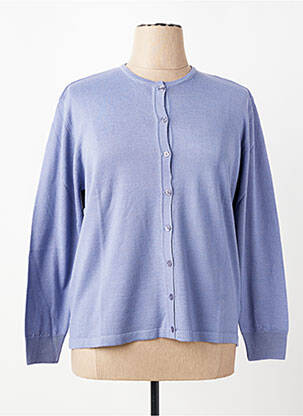Gilet manches longues fermeture boutonnée sur le devant violet ELLEMME femme