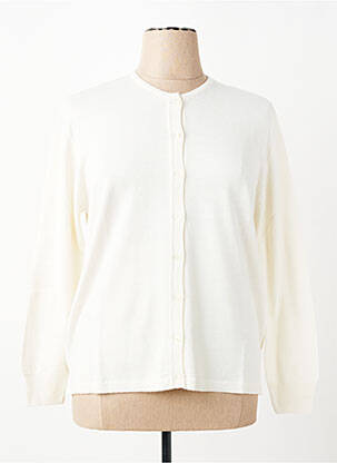 Gilet manches longues fermeture boutonnée sur le devant blanc ELLEMME femme