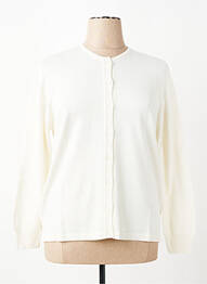 Gilet manches longues fermeture boutonnée sur le devant blanc ELLEMME femme