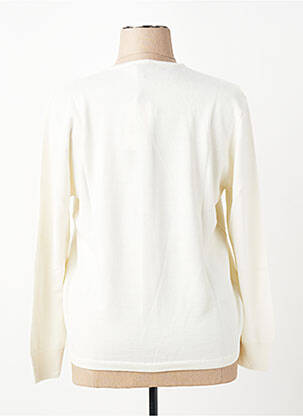 Gilet manches longues fermeture boutonnée sur le devant blanc ELLEMME femme