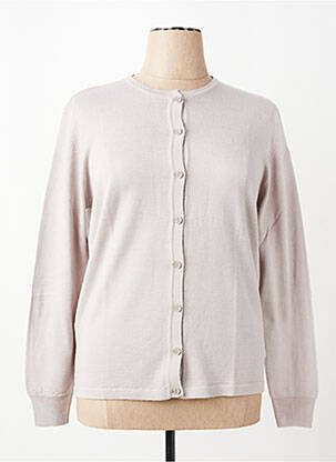 Gilet manches longues fermeture boutonnée sur le devant beige ELLEMME femme