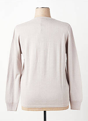 Gilet manches longues fermeture boutonnée sur le devant beige ELLEMME femme