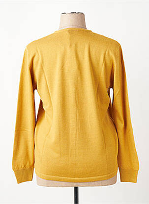 Gilet manches longues fermeture boutonnée sur le devant jaune ELLEMME femme