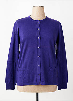 Gilet manches longues fermeture boutonnée sur le devant violet ELLEMME femme