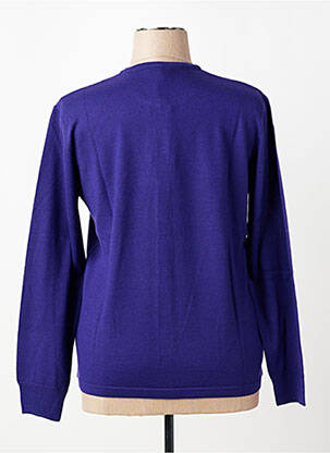 Gilet manches longues fermeture boutonnée sur le devant violet ELLEMME femme