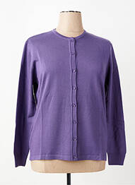Gilet manches longues fermeture boutonnée sur le devant violet ELLEMME femme