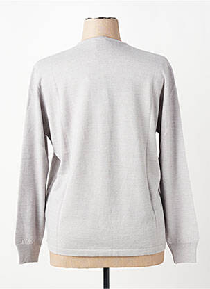 Gilet manches longues col rond gris ELLEMME femme
