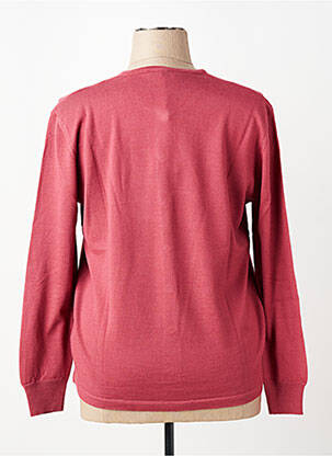 Gilet manches longues fermeture boutonnée sur le devant rouge fonce ELLEMME femme