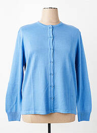 Gilet manches longues fermeture boutonnée sur le devant bleu ELLEMME femme