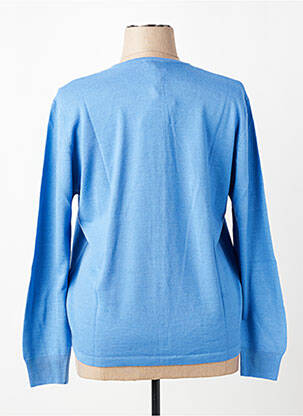 Gilet manches longues fermeture boutonnée sur le devant bleu ELLEMME femme