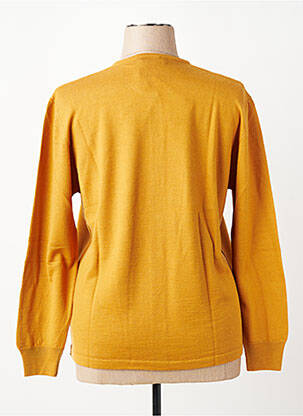 Gilet manches longues col rond jaune ELLEMME femme