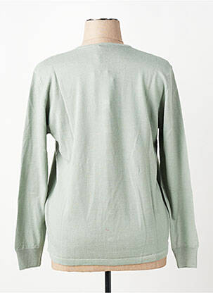Gilet manches longues fermeture boutonnée sur le devant vert ELLEMME femme