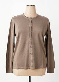 Gilet manches longues fermeture boutonnée sur le devant marron ELLEMME femme