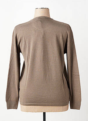 Gilet manches longues fermeture boutonnée sur le devant marron ELLEMME femme