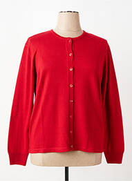 Gilet manches longues fermeture boutonnée sur le devant rouge ELLEMME femme