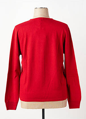 Gilet manches longues fermeture boutonnée sur le devant rouge ELLEMME femme