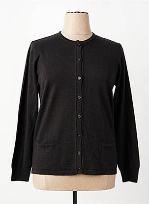 Gilet manches longues coupe cintrée noir ELLEMME femme