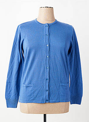 Gilet manches longues coupe cintrée bleu ELLEMME femme