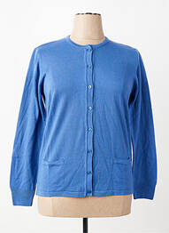 Gilet manches longues coupe cintrée bleu ELLEMME femme