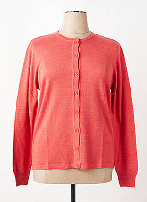 Gilet manches longues fermeture boutonnée sur le devant orange ELLEMME femme