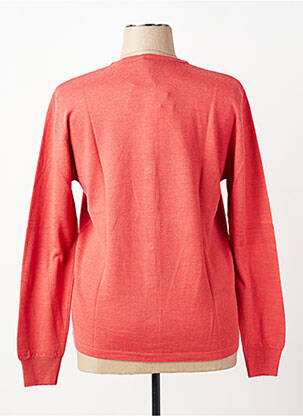 Gilet manches longues col rond orange ELLEMME femme