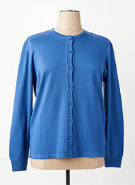 Gilet manches longues fermeture boutonnée sur le devant bleu ELLEMME femme