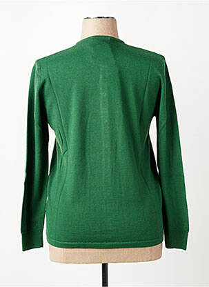 Gilet manches longues fermeture boutonnée sur le devant vert ELLEMME femme