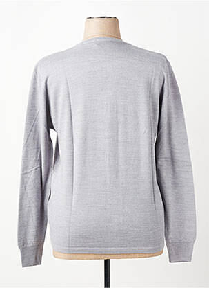 Gilet manches longues fermeture boutonnée sur le devant gris ELLEMME femme