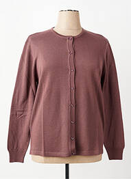 Gilet manches longues fermeture boutonnée sur le devant marron ELLEMME femme