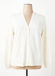 Gilet manches longues coupe cintrée blanc ELLEMME femme