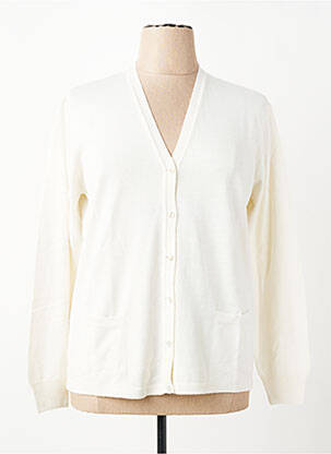 Gilet manches longues coupe cintrée blanc ELLEMME femme