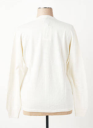 Gilet manches longues coupe cintrée blanc ELLEMME femme