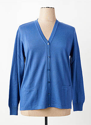Gilet manches longues coupe cintrée bleu ELLEMME femme